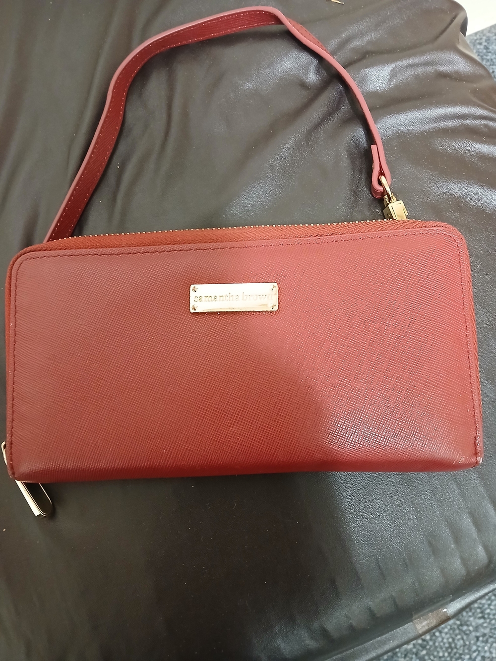 Samantha Brown Red Zip-Around Wristlet